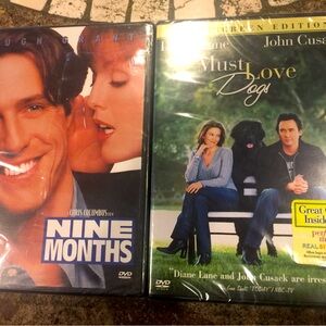 DVD Lot New/ Sealed Must Love Dogs / Nine Months Hugh Grant